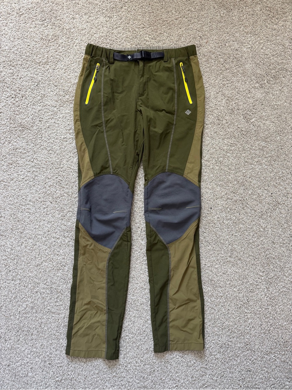 Columbia Sportswear Hiking Pants Womens Medium Green Outdoor Tech Pants Belted